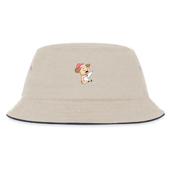 Elch Niedlich Müde Ausschlafen Weihnachten - Kinder Bucket Hat - Natur/Navy - Vorne