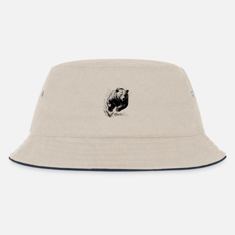 Bärenstark - Kinder Bucket Hat - Natur/Navy