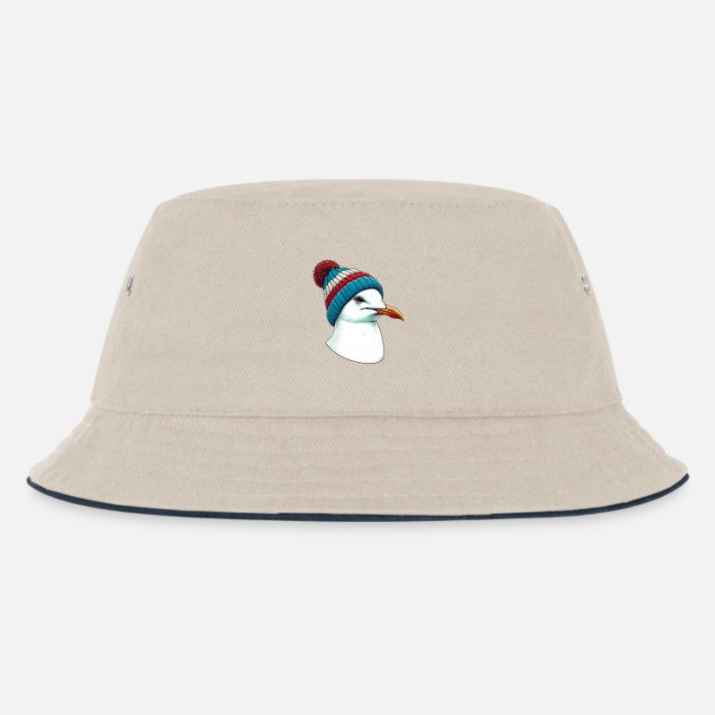 Möwe - Kinder Bucket Hat - Natur/Navy