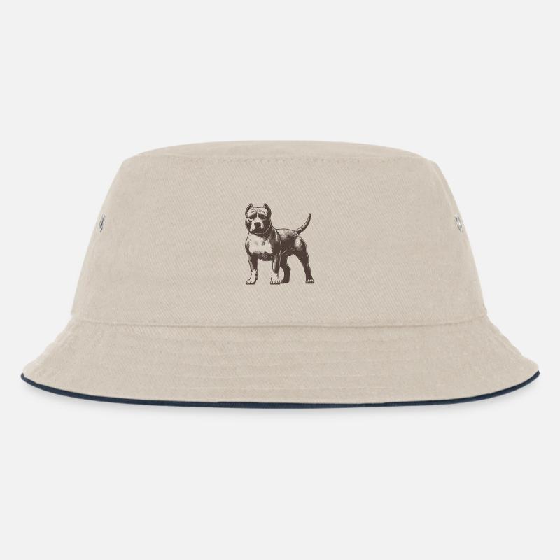 American Pitbull Terrier - Kinder Bucket Hat - Natur/Navy