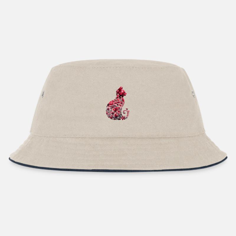 Chat romantique coeurs et fleurs Chat Saint-Valentin - Bob Enfant - blanc cassé/bleu marine