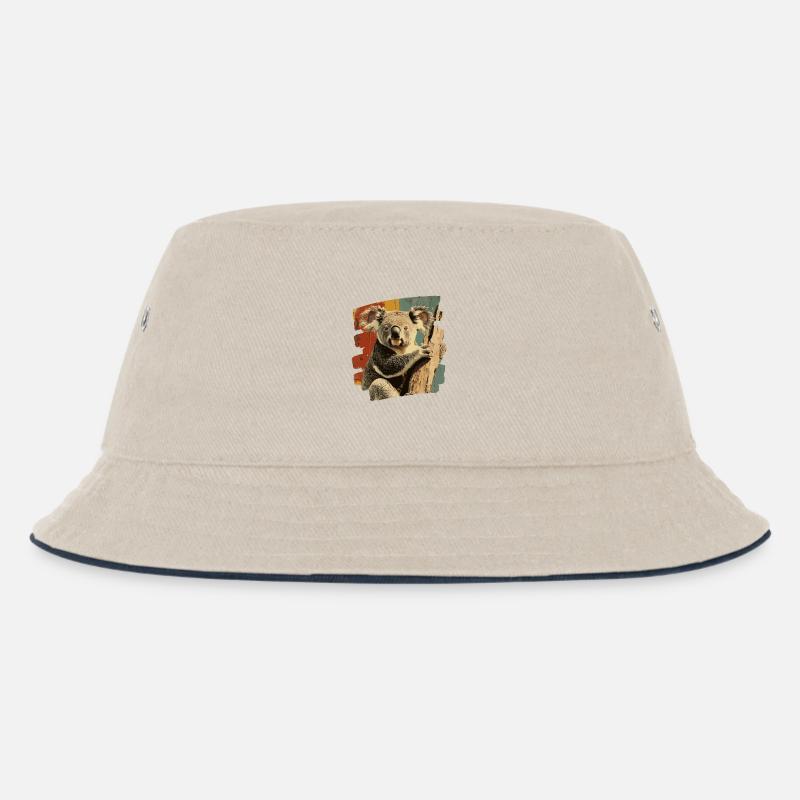 Koala Bär - Kinder Bucket Hat - Natur/Navy