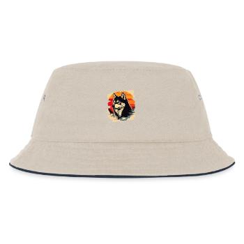 Husky - Kinder Bucket Hat - Natur/Navy - Vorne