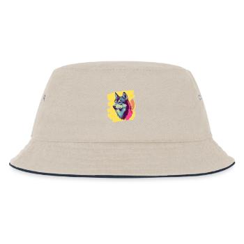 Husky - Kinder Bucket Hat - Natur/Navy - Vorne
