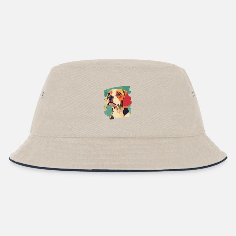 Beagle - Kinder Bucket Hat - Natur/Navy