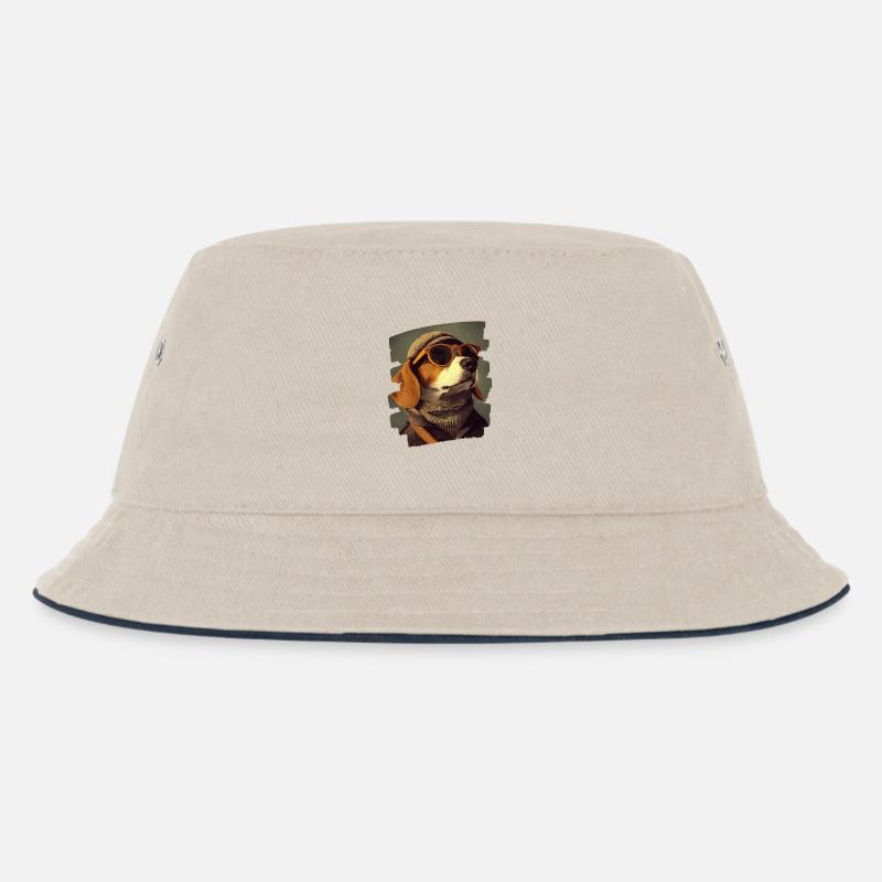 Beagle - Kinder Bucket Hat - Natur/Navy