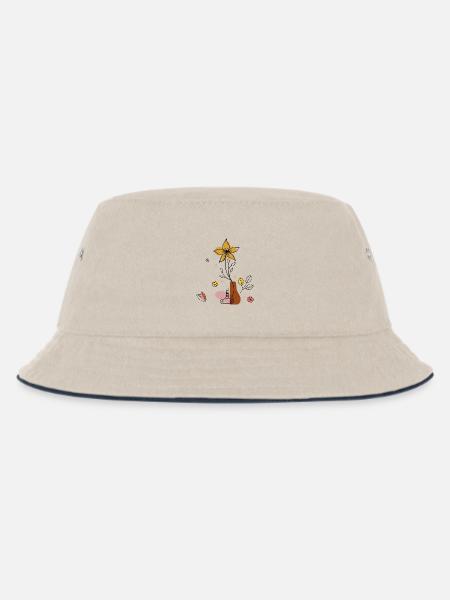 Blumenvase - Kinder Bucket Hat - Natur/Navy