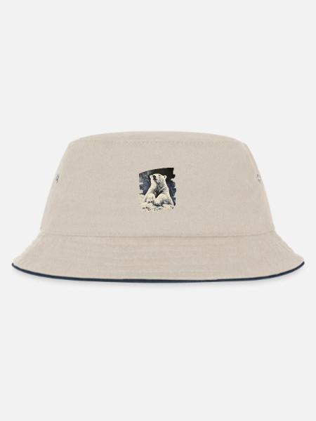 Eisbär - Kinder Bucket Hat - Natur/Navy