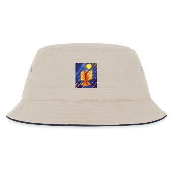 Cosmic Glowing Firebird: Cyber-Semurg - Kids’ Bucket Hat - ecru/navy - Front