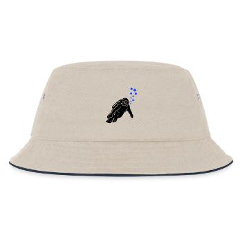 Taucher Silhouette - Kinder Bucket Hat - Natur/Navy - Vorne