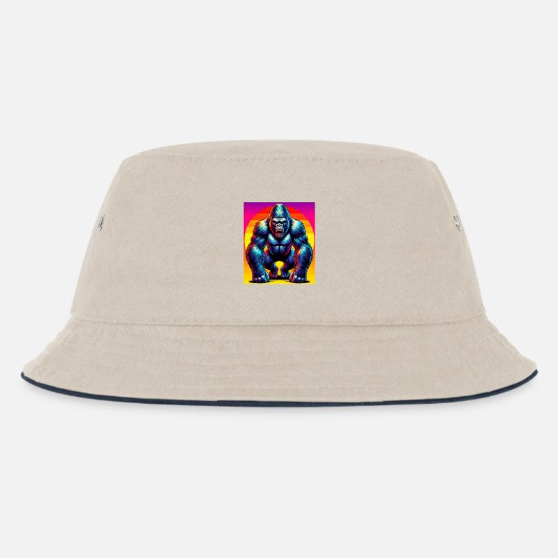 Gorilla - Kinder Bucket Hat - Natur/Navy