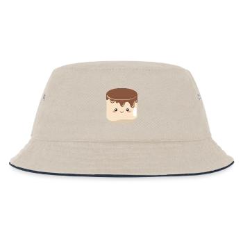 Kawaii Schokoladen-Marshmallow - Kinder Bucket Hat - Natur/Navy - Vorne