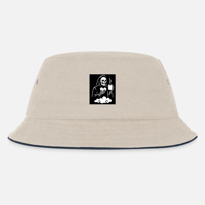 Sensenmann Kaffeetasse Design - Kinder Bucket Hat - Natur/Navy