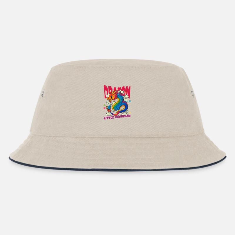Regenbogen Drache - Kleiner Wächter - Kinder Bucket Hat - Natur/Navy