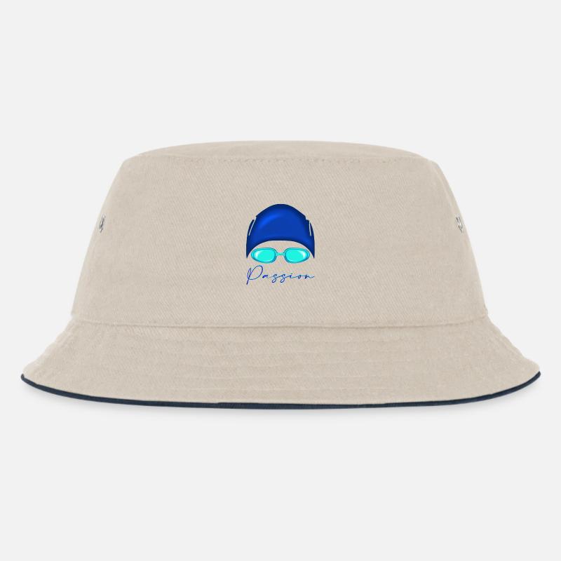 Passion Natation Bleu Néon - Bob Enfant - blanc cassé/bleu marine