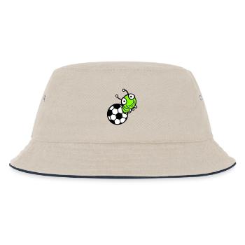 Raupe Fußball Loch Ball Comic lustig süß Sport süß - Kinder Bucket Hat - Natur/Navy - Vorne