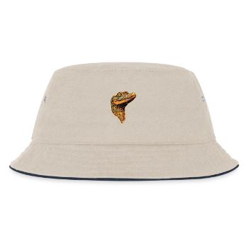 Kaiman Krokodil Alligator Reptilien Kroko Kaimane - Kinder Bucket Hat - Natur/Navy - Vorne