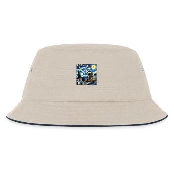 Dachs auf Dach in Sternennacht - Kinder Bucket Hat - Natur/Navy - Vorne