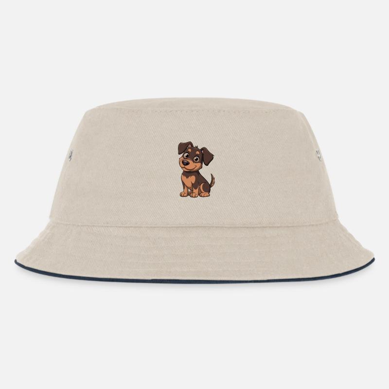 Dackel  - Kinder Bucket Hat - Natur/Navy