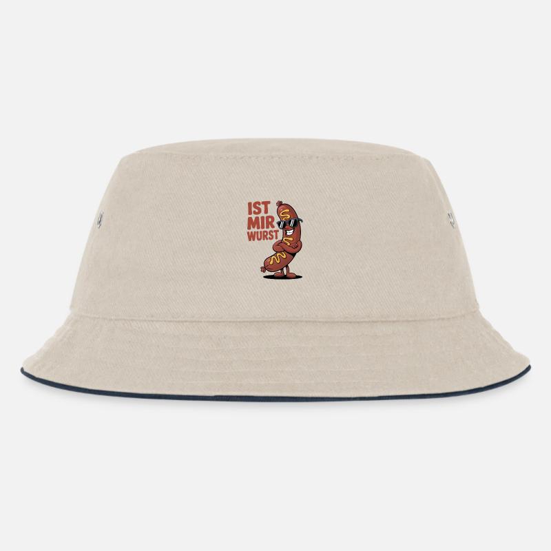 Ist mir Wurst – cooler Spruch mit Witz - Kinder Bucket Hat - Natur/Navy