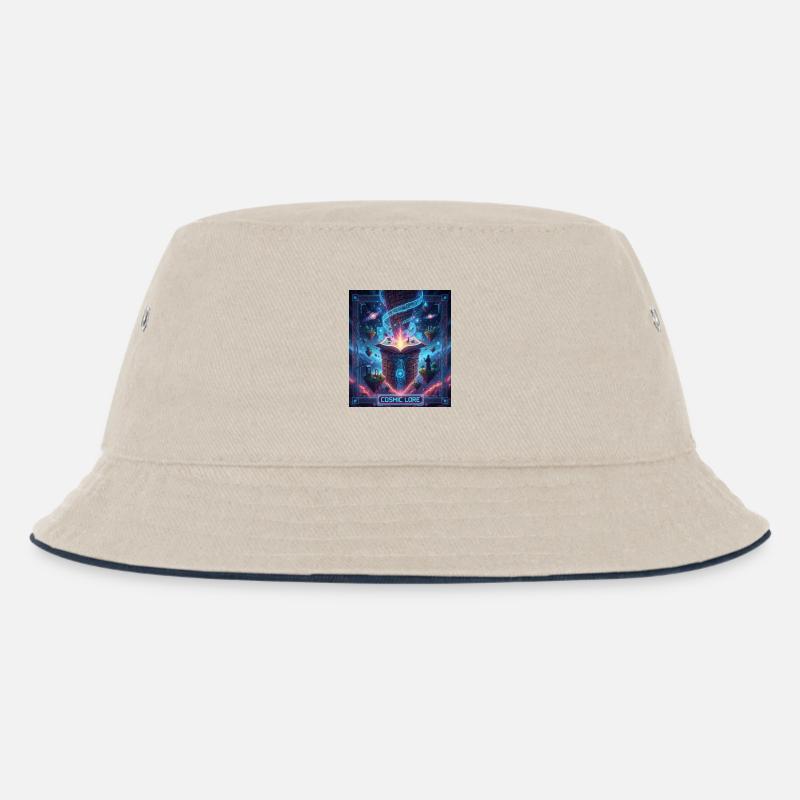 Cosmic Lore and Enchanted Book - Kids’ Bucket Hat - ecru/navy
