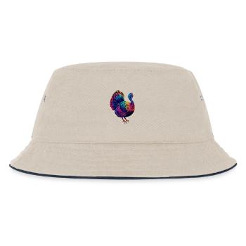 Truthahn Hühner Vogel Truthuhn Pute Fasan Turkey - Kinder Bucket Hat - Natur/Navy - Vorne