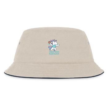 Unicorn Handball Spin Yourself Happy, Trick Throw - Kids’ Bucket Hat - ecru/navy - Front