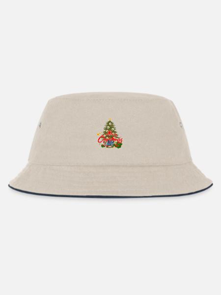 Totenkopf Weihnachten und Geschenke  - Kinder Bucket Hat - Natur/Navy