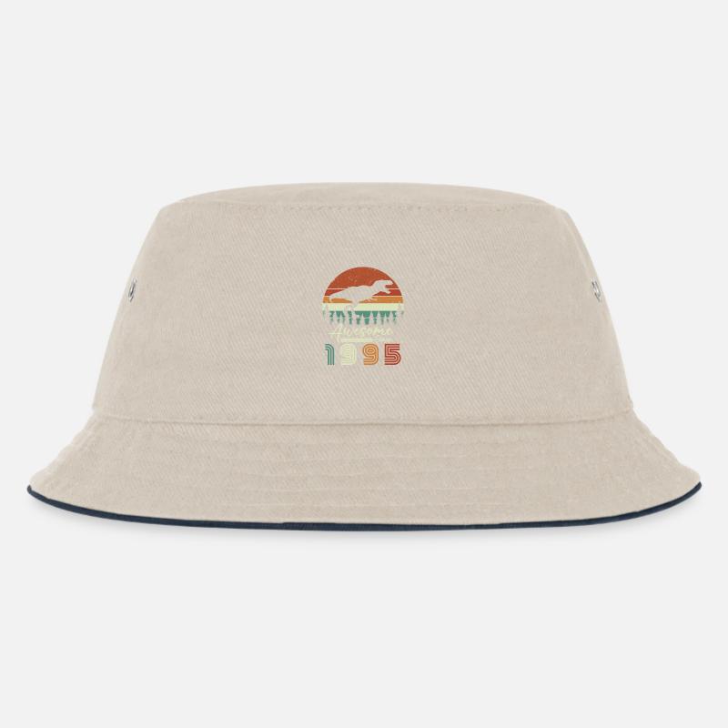 awsome_since_dinaseur_1995 - Kinder Bucket Hat - Natur/Navy