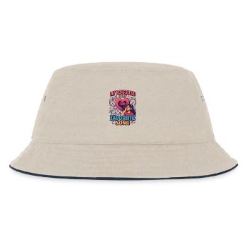Valentine's Day boyfriend love song, music romance - Kids’ Bucket Hat - ecru/navy - Front