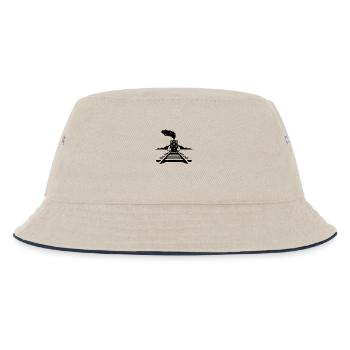 Railway Sketch - Kids’ Bucket Hat - ecru/navy - Front