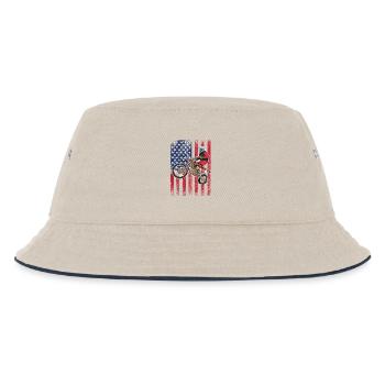 Dirt Biking USA-Flagge - Kinder Bucket Hat - Natur/Navy - Vorne