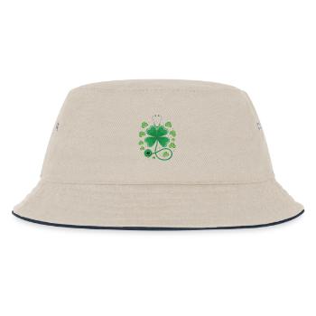 Kleeblatt-Stethoskop Design - Kinder Bucket Hat - Natur/Navy - Vorne