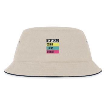 Je suis Lucas qui fait des couleurs rétro de Lucas Things - Bob Enfant - blanc cassé/bleu marine - Devant