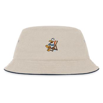 Lounge-Seemöwe am Strand - Kinder Bucket Hat - Natur/Navy - Vorne
