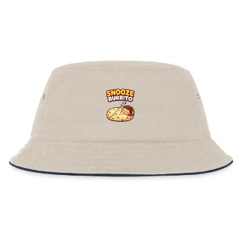 Snooze Burrito Lustiges Schlaf Burrito Design - Kinder Bucket Hat - Natur/Navy - Vorne