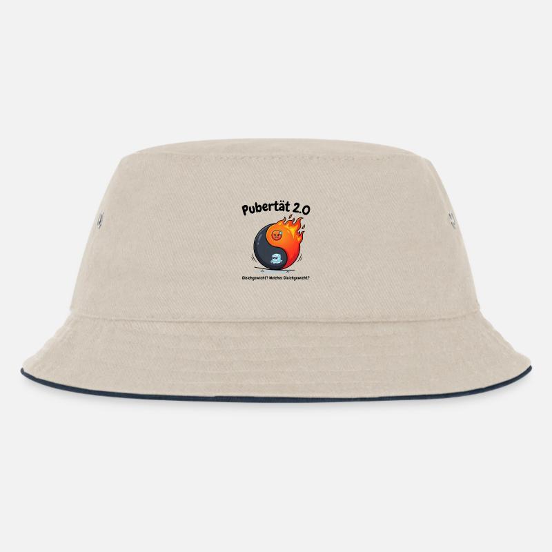Pubertät 2.0 - Menopause Yin Yang & Gleichgewicht - Kinder Bucket Hat - Natur/Navy