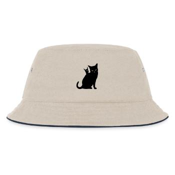 Chat Noir – Silhouette de cornes de diable - Bob Enfant - blanc cassé/bleu marine - Devant