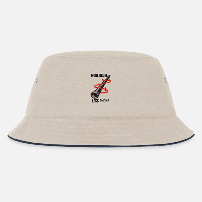 Più droni, meno cellulari | Didgeridoo - Cappello alla pescatora per bambini - naturale/navy