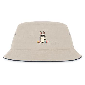 Lustiger Osterhase  - Kinder Bucket Hat - Natur/Navy - Vorne