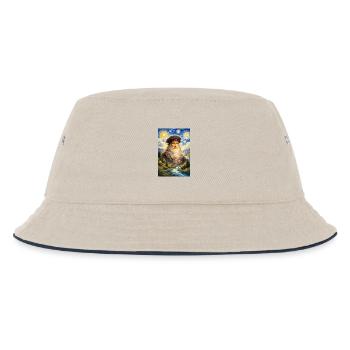Leonardo da Vinci Sternennacht - Kinder Bucket Hat - Natur/Navy - Vorne