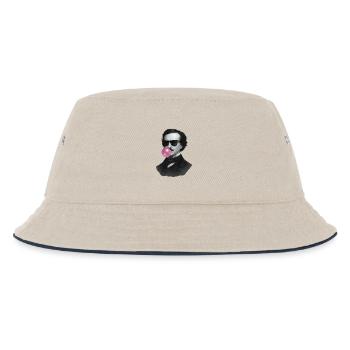 Edgar Allan Poe mit Kaugummi und Sonnenbrille - Kinder Bucket Hat - Natur/Navy - Vorne