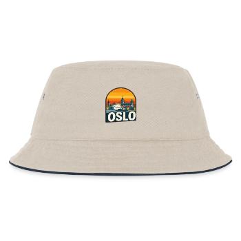 Oslo Norvège Skyline Retro Sunset Vintage Design - Bob Enfant - blanc cassé/bleu marine - Devant