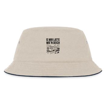 Mir Latte wie Deich Lustiger Norddeutsch Spruch - Kinder Bucket Hat - Natur/Navy - Vorne