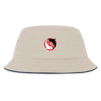 Koi YinYang - Kinder Bucket Hat - Natur/Navy - Vorne