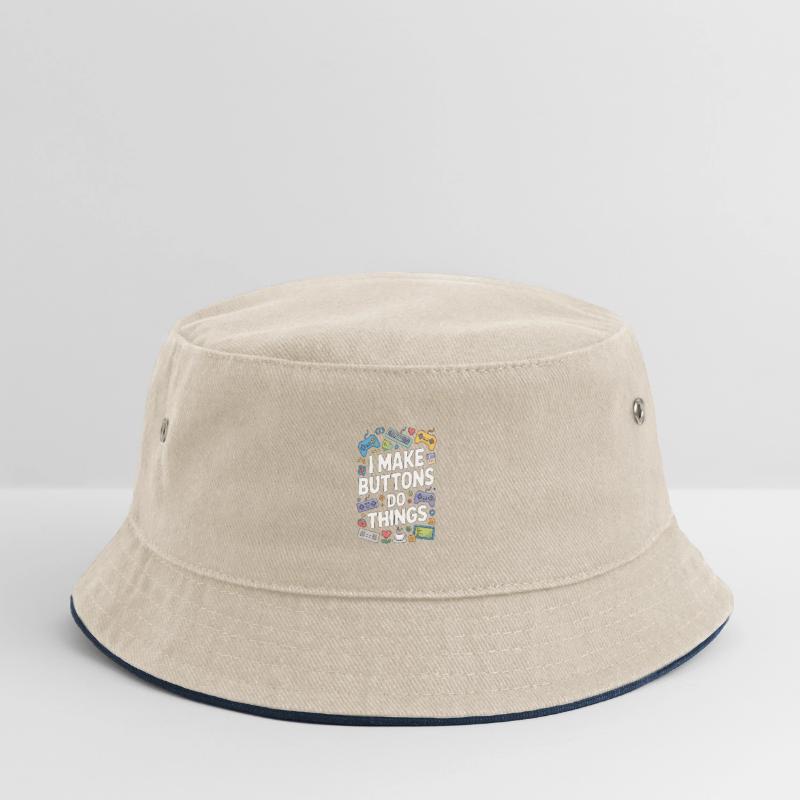 Game Developer I Make Buttons Software Developer Kinder Bucket Hat