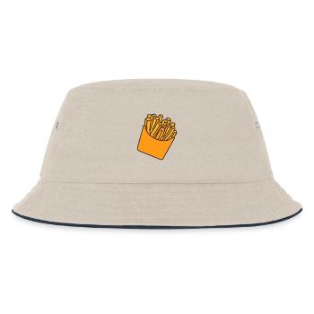 Pommes Fries Illustration - Kinder Bucket Hat - Natur/Navy - Vorne
