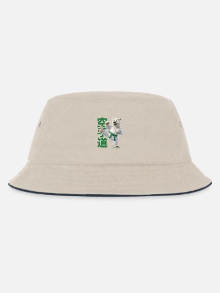 Karate Eisbär - Kinder Bucket Hat - Natur/Navy
