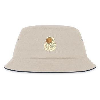 Sleeping Capybara in Blanket - Gift for Kids - Kids’ Bucket Hat - ecru/navy - Front