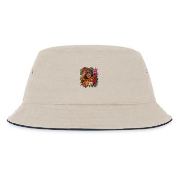 Orangutan in the tropical blossom forest - Kids’ Bucket Hat - ecru/navy - Front